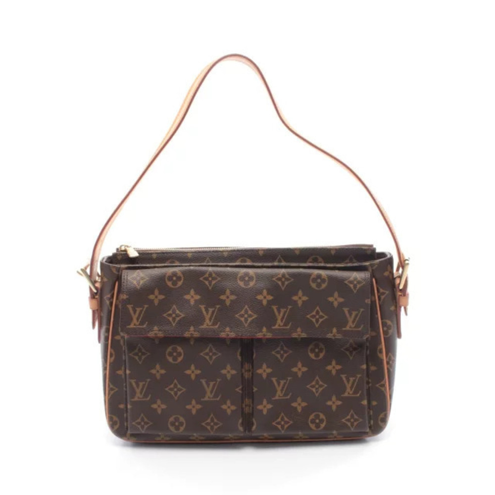 Louis Vuitton Vivacite Shoulder Bag Canvas Leather Monogram Brown